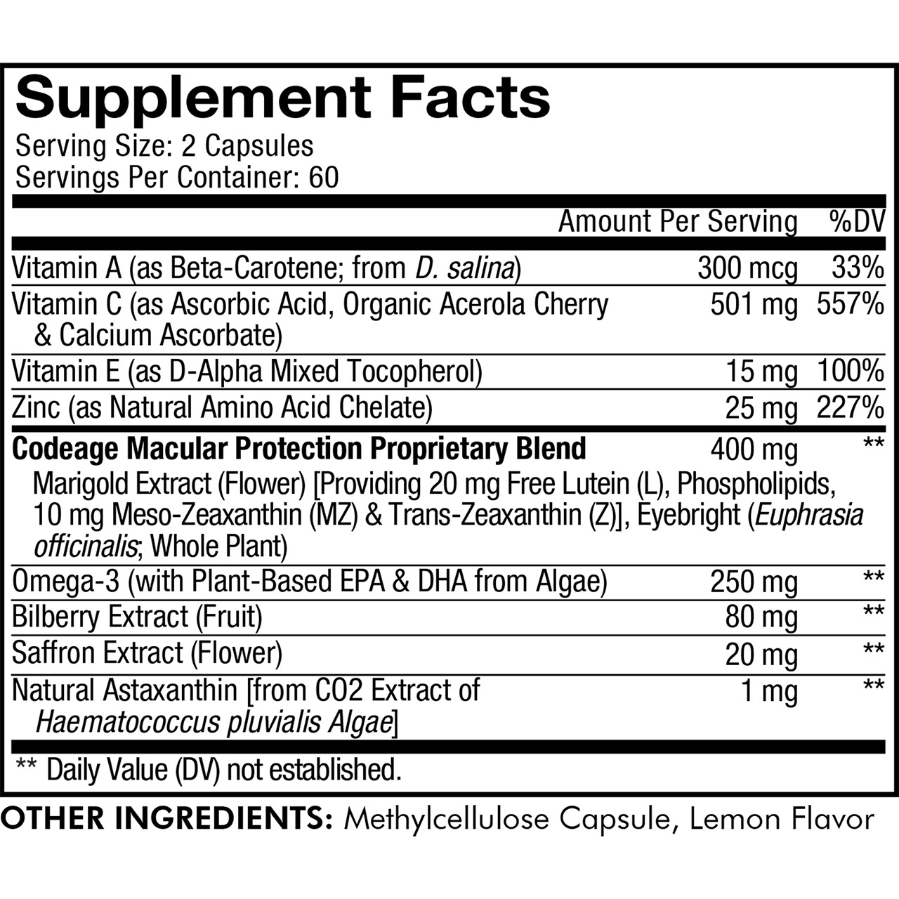 Eyes Vitamins 120c by Codeage label